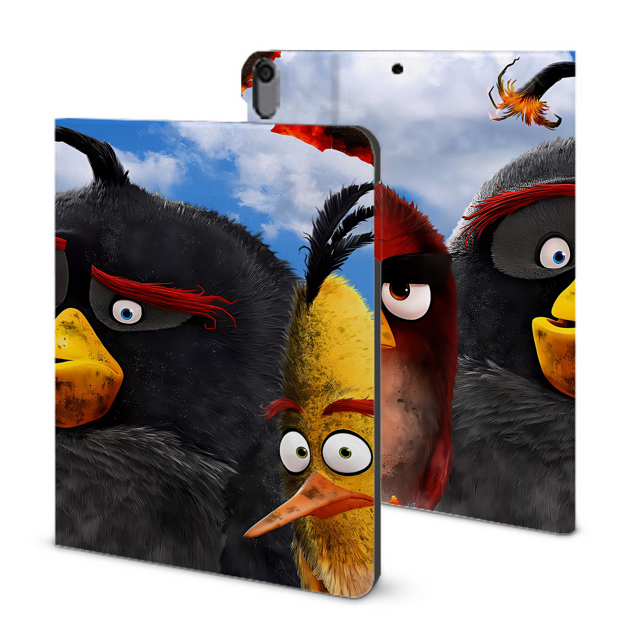 （画像用） Angry Birds アングリーバード IPad ケース ブック型 PUレザー TPU 耐衝撃 軽量 薄型 ペン収納なし 全面保護 IPad 各モデル対応